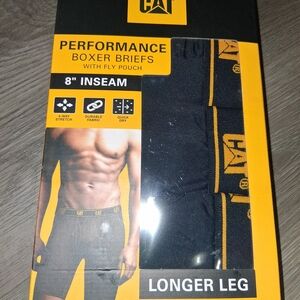 Caterpillar,  Black, 4 Pack,  Performance Boxer Briefs, 8 Inch Inseam